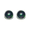 925 sterling silver stud earrings with round Ethiopian black opal gemstones