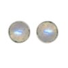 925 Sterling Silver round moonstone stud earrings