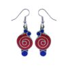 Coral and lapis lazuli spiral earrings