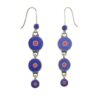 Silver-plated lapis lazuli and coral inlay drop dangle earrings