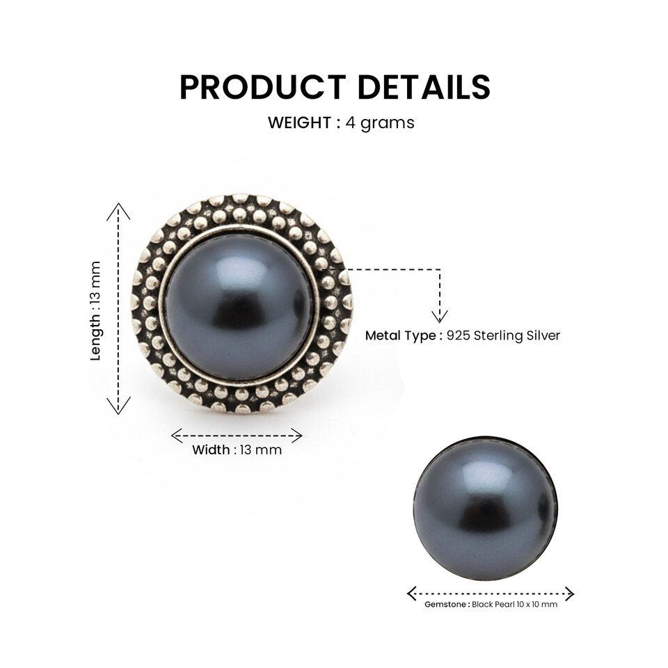 Black Pearl Gemstone Studs Graph