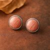 Rhodochrosite Gemstone Stud Jewellery