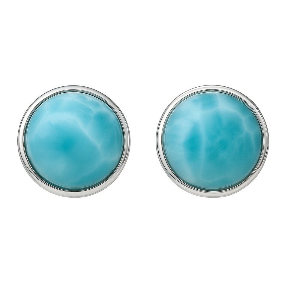 Larimar Gemstone Stud Jewellery