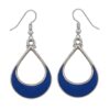 Silver-plated lapis lazuli teardrop dangle earrings