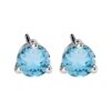 Round blue topaz stud earrings in a three-prong 925 sterling silver setting