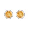 Round yellow citrine stud earrings in a minimalist bezel setting crafted from 925 sterling silver