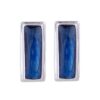 Rectangular kyanite gemstone stud earrings in 925 sterling silver