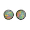 925 sterling silver Ethiopian opal stud earrings.