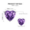 Purple Amethyst Gemstone Heart Shape Stud Jewellery