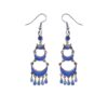 Blue crescent moon dangle earrings