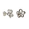 925 sterling silver flower stud earrings with open petal design