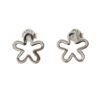 925 sterling silver open flower outline stud earrings