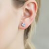 blue topaz gemestone stud jewellery