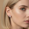 Zircon Stud Earring Wearing Model