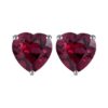 Heart-shaped red gemstone stud earrings