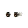 Smoky quartz stud earrings in 925 sterling silver