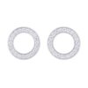 Circle stud earrings with cubic zirconia in 925 sterling silver