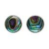 925 Sterling Silver round abalone shell stud earrings