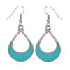 Silver-plated turquoise teardrop dangle earrings