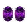 Purple Amethyst Gemstone Studs Jewellery