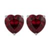 Garnet Gemstone Heart Shape Stud Jewellery