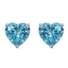Blue Topaz Gemstone Heart Shape Stud Jewellery