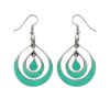 Handmade teardrop dangle earrings with turquoise inlay