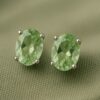 Green Amethyst Gemstone Stud Jewellery