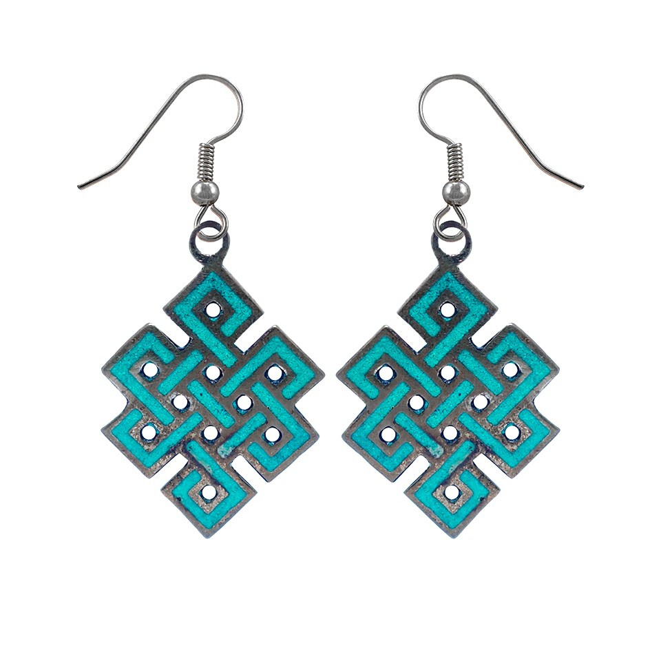 Turquoise infinity knot earrings