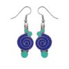 Lapis lazuli and turquoise spiral earrings