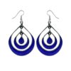 Handmade teardrop dangle earrings with lapis lazuli inlay