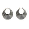 925 sterling silver hoop earrings, oxidized concentric circle design