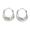 925 sterling silver crescent hoop earrings, polished hammered design