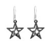 925 sterling silver star-shaped drop earrings with cutout double star design