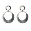 925 sterling silver drop earrings, modern open circle design