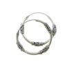 925 sterling silver Bali hoop earrings, tribal oxidized design