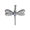 Silver dragonfly pendant with moonstone body