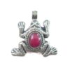 Frog-shaped Tibetan pendant with central coral gemstone