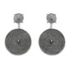 Oxidized silver-tone spiral disc statement earrings for women