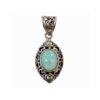 Handmade Blue Turquoise Gemstone Minimalistic Pendant in 925 Sterling Silver