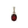 Oval Garnet Pendant in Sleek Silver Setting
