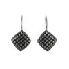 Square tribal drop earrings with oxidized silver dot detailing