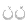 925 sterling silver crescent hoop earrings, hammered finish stud style