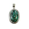 Handmade Oval Turquoise Matrix Pendant in Sterling Silver