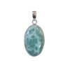 Oval larimar pendant with silver bezel setting