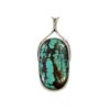 Statement Turquoise Matrix Pendant in Artistic Sterling Silver Frame