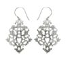 925 sterling silver dangle earrings, filigree floral cutout design