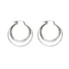 925 sterling silver double hoop earrings, modern layered design