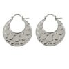 925 sterling silver crescent hoop earrings, textured boho design