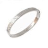 Hammered textured 925 sterling silver hinged bangle bracelet with polished inner surface